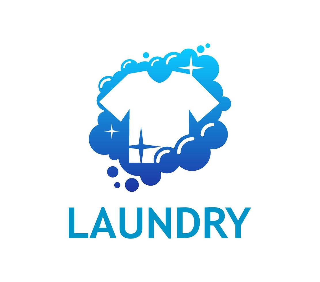 Laundry icon features a shirt silhouette in bubble vector