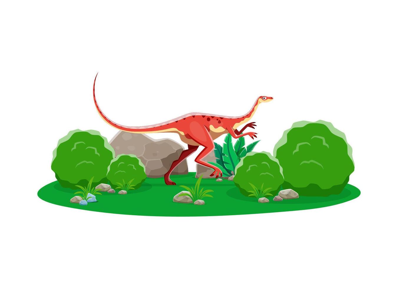 Alvarezsaurus prehistoric bipedal dinosaur vector