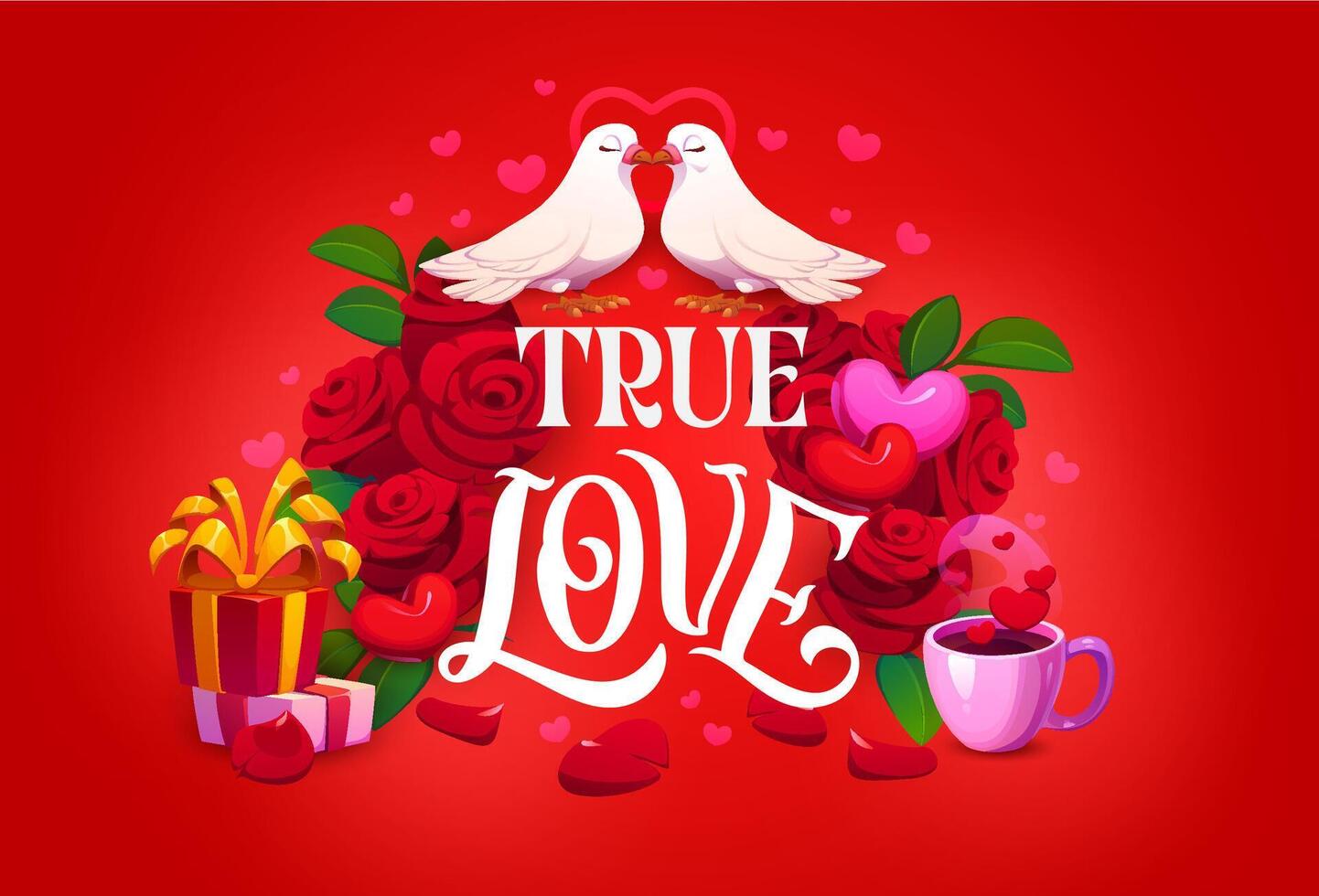 True love valentines day quote phrase or message vector