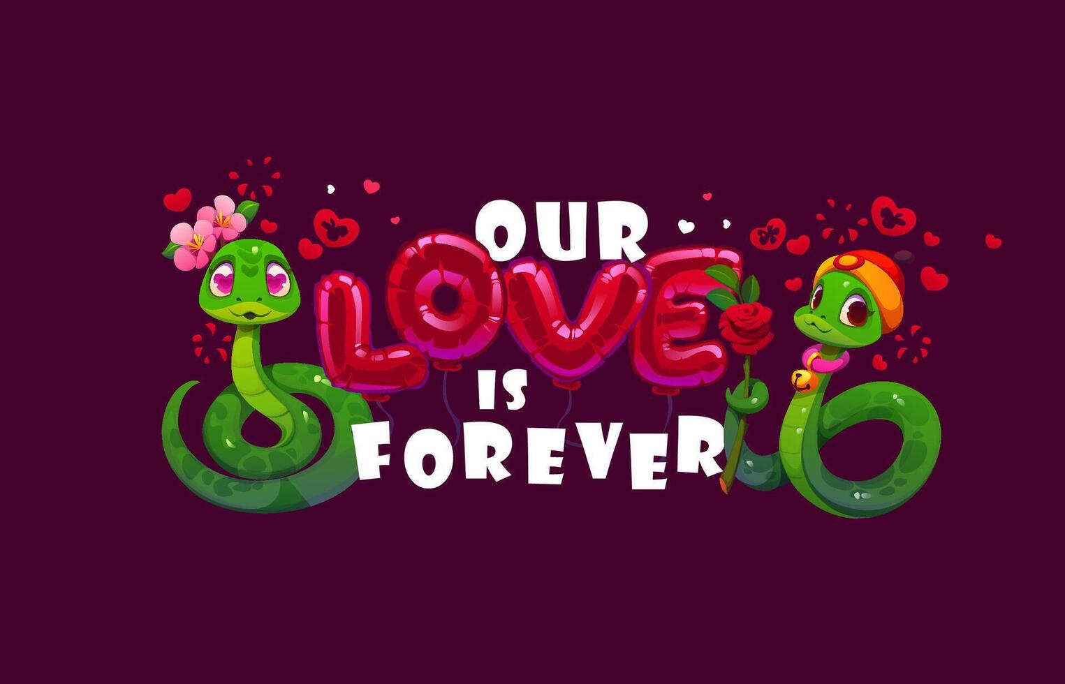Valentines day quote banner our love is forever vector