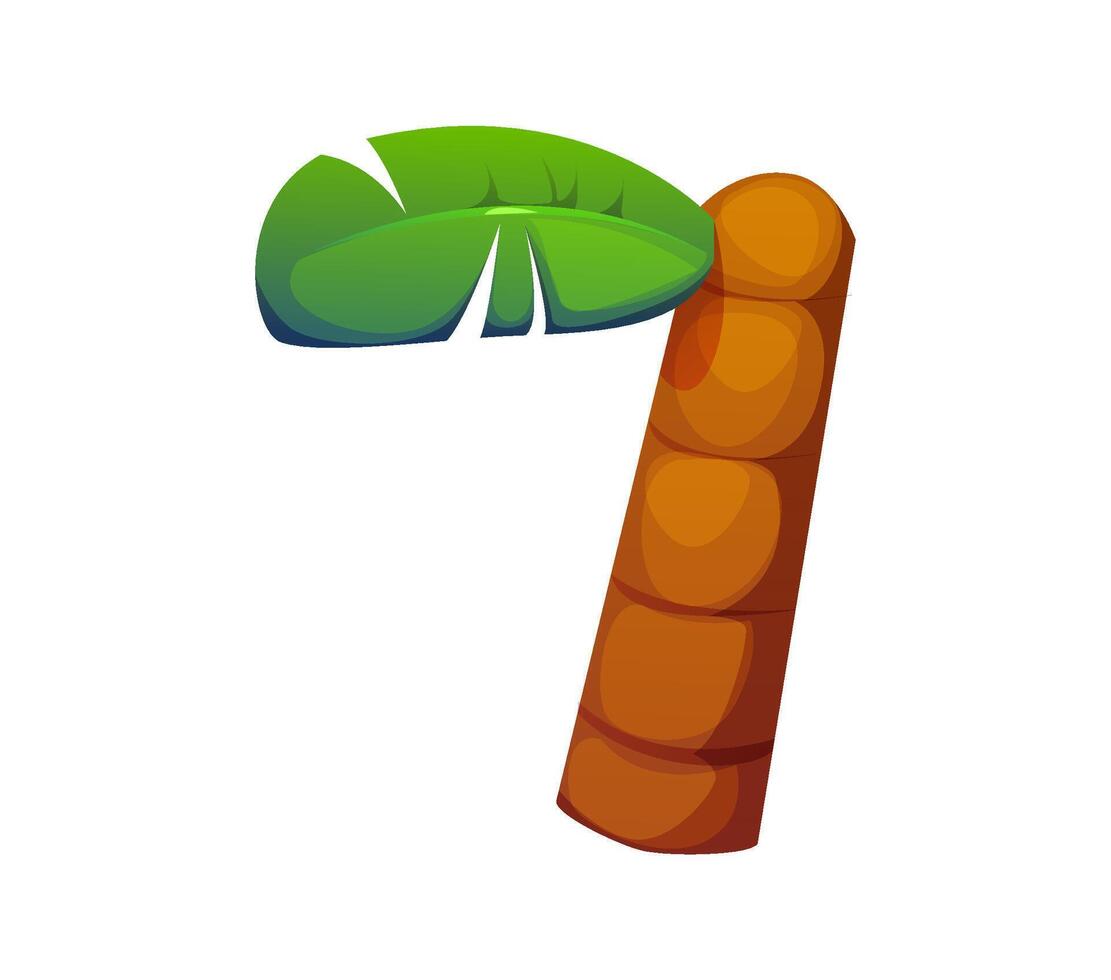 Cartoon egyptian font palm tree 7 seven digit vector
