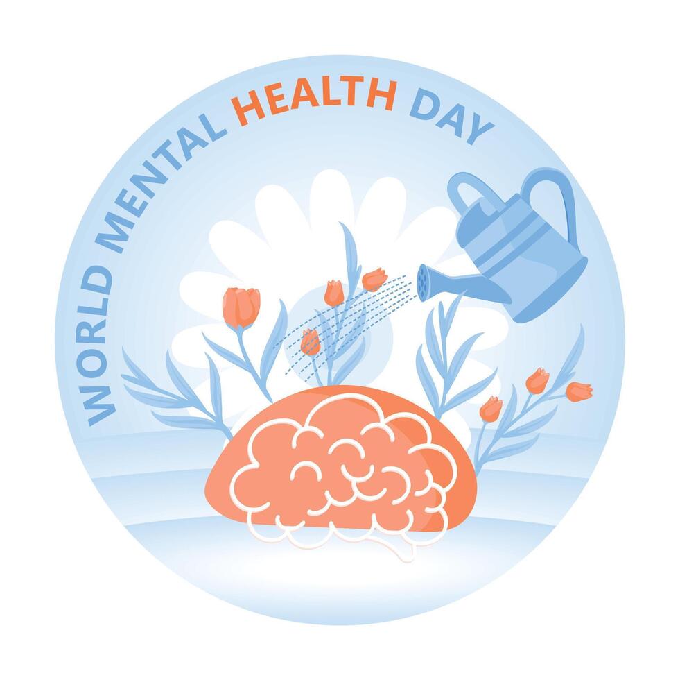 Illustration for World Mental Health Day. vector