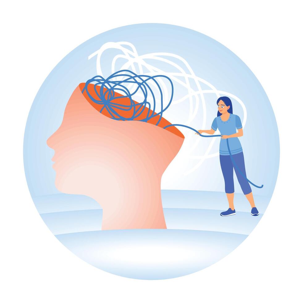 Mental health with thought disorder. vector