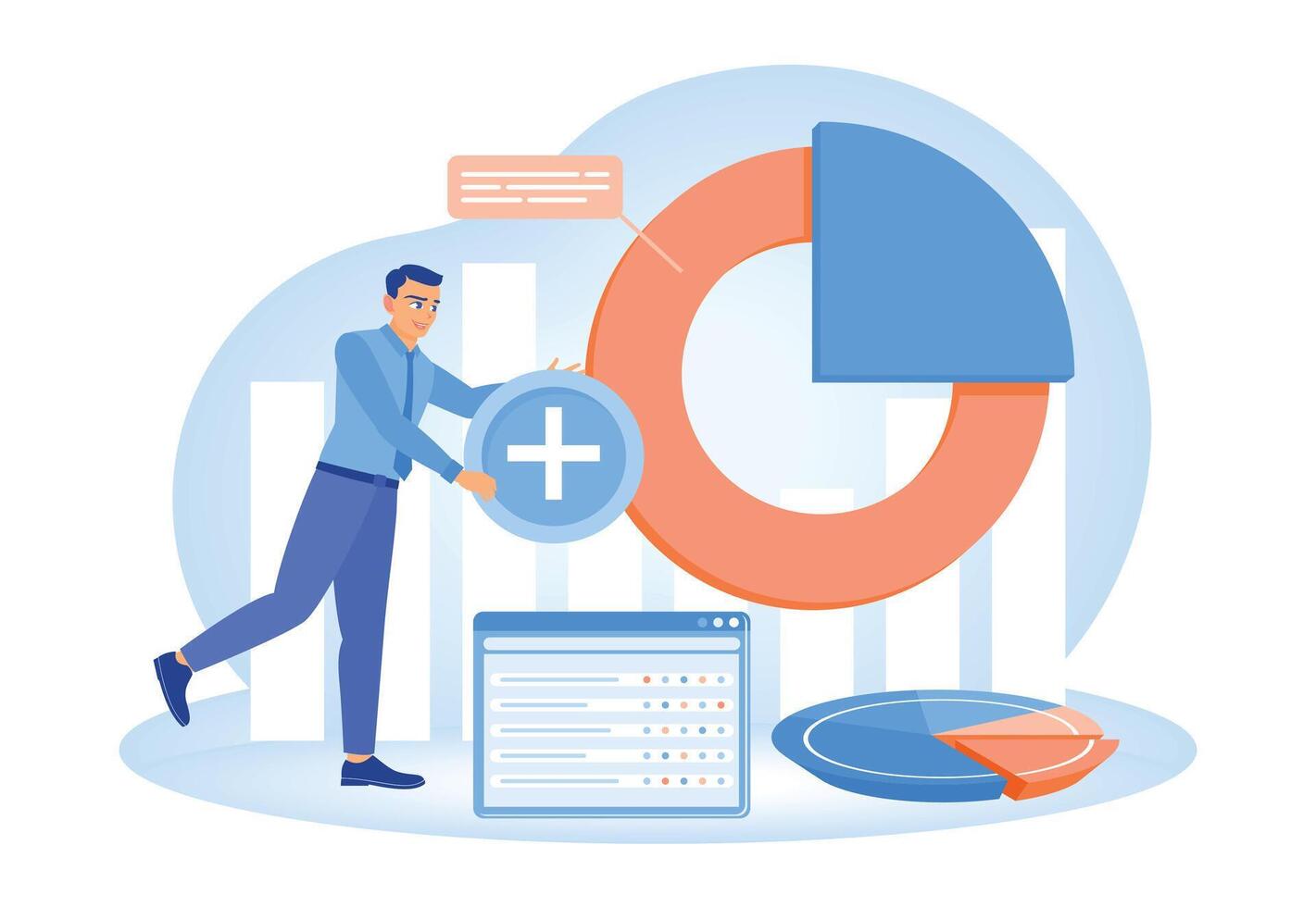Data analysis and visualization concepts with charts and professional elements. vector