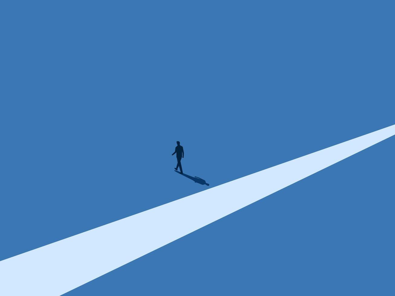 Think new, find new opportunities, businessman walks out of the street vector