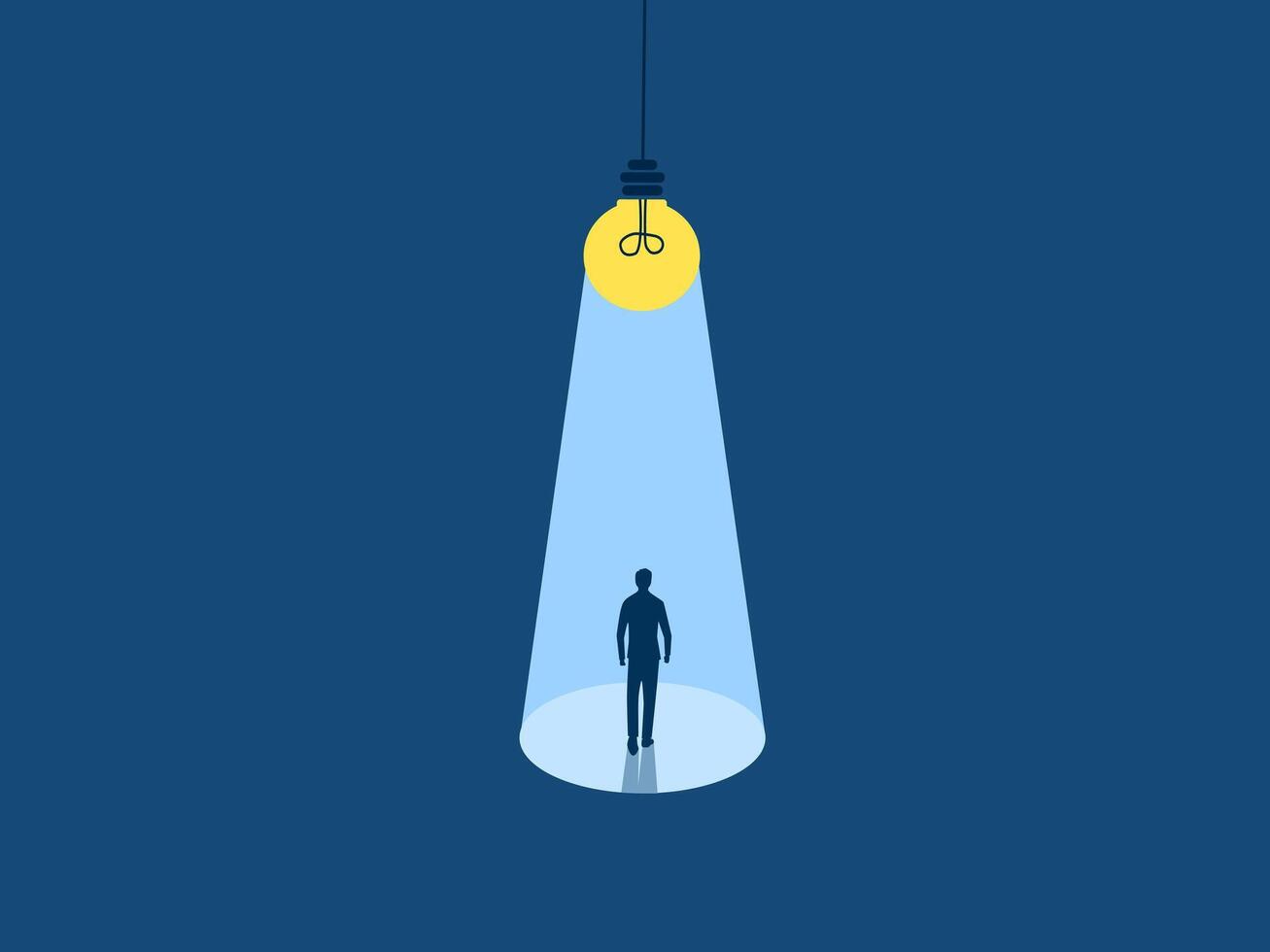 Recruitment, Lightbulb Focuses on One Businessman from a Group of People vector