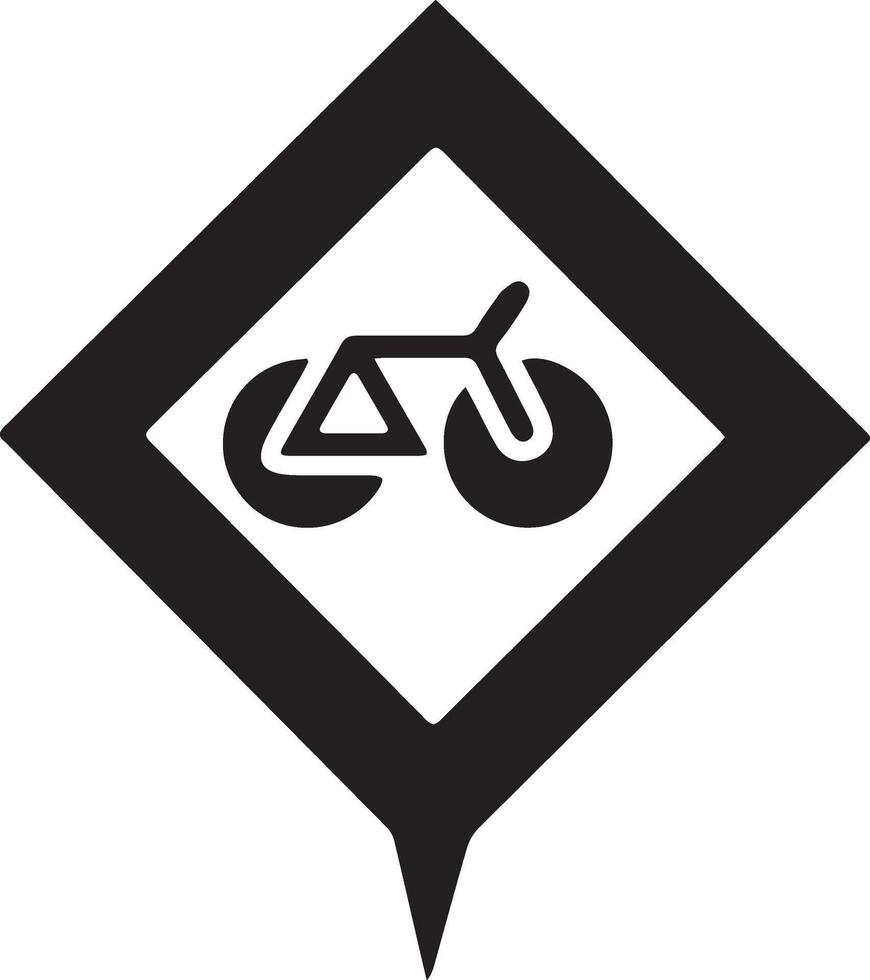 trafic sign with bicycle icon vector