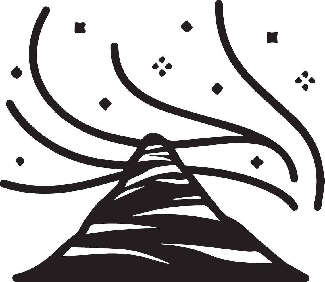 mountain icon with wind vector