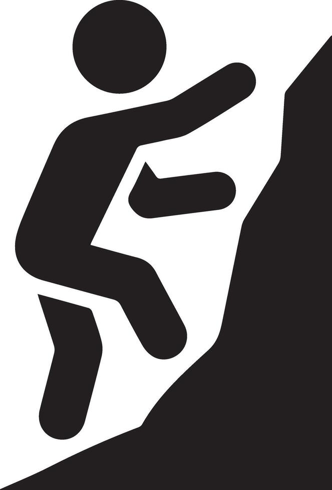 a man climbing the rock vector
