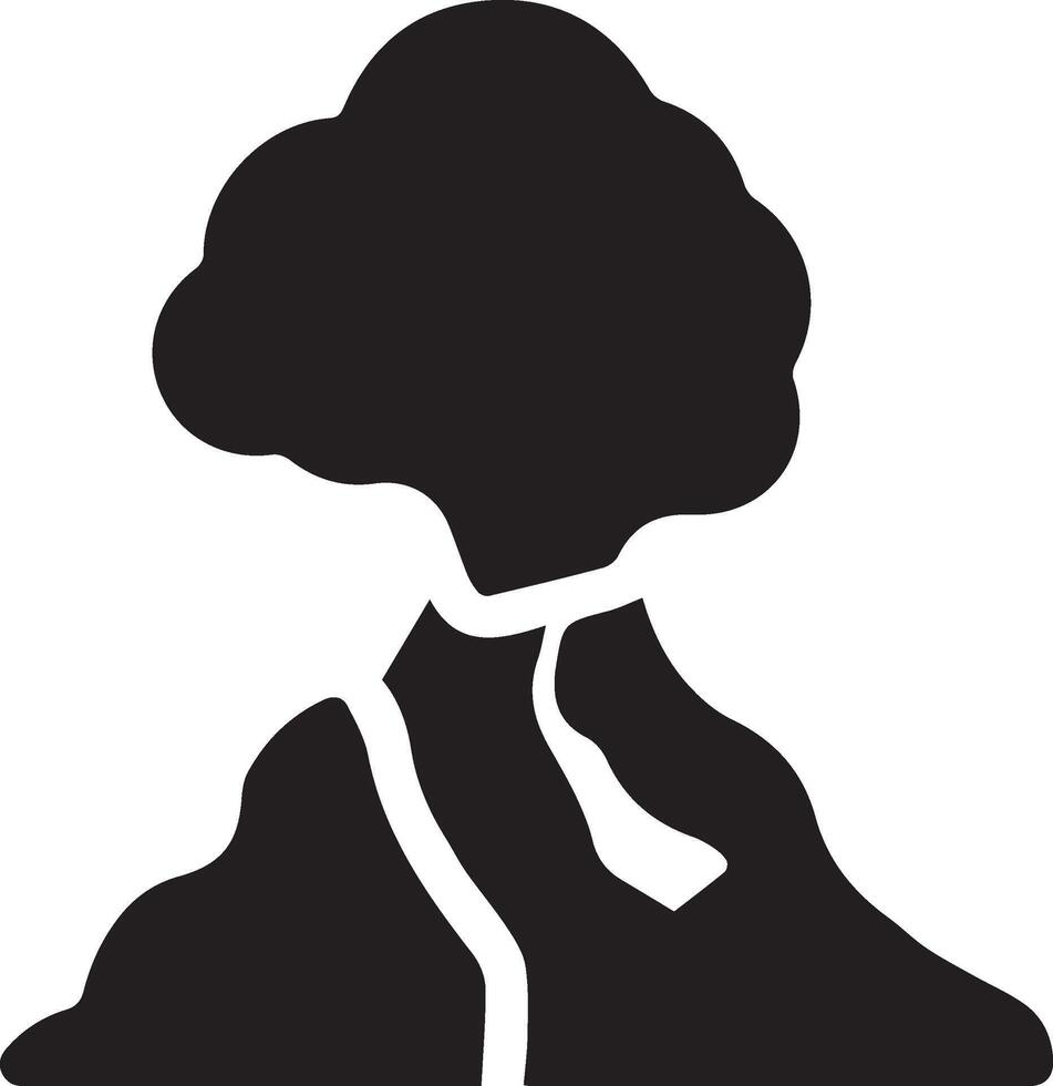 mountain icon with the smoke vector
