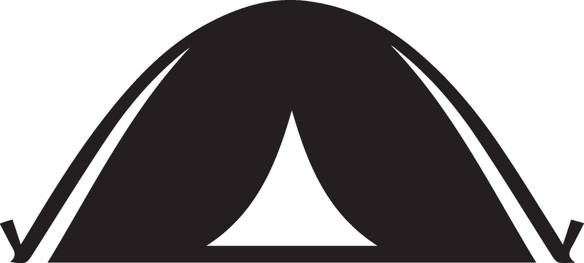 Black and White Illustration of a Simple Tent vector