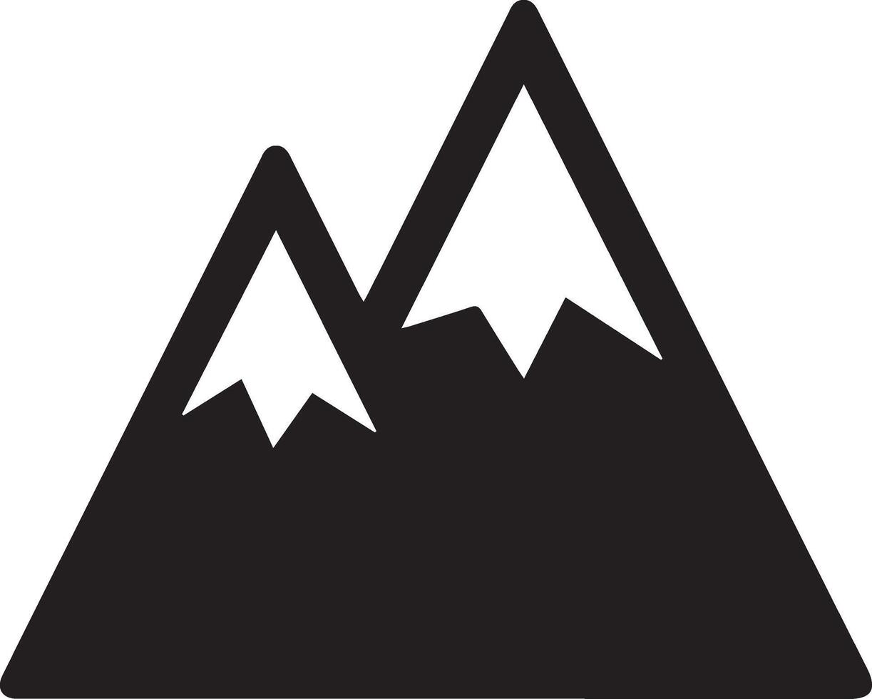 Two peak simple mountain icon illustration vector