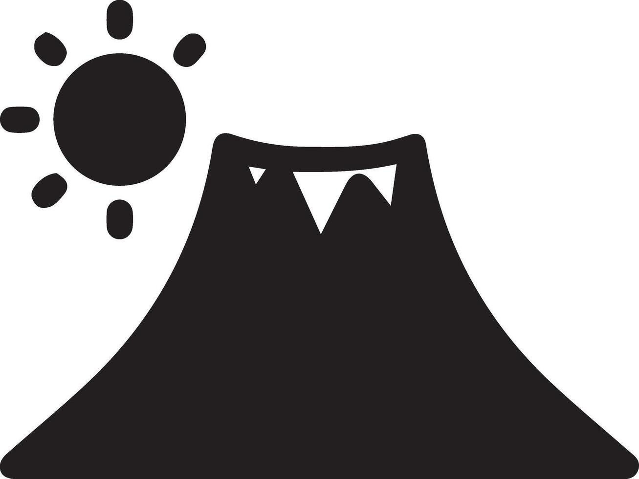 simple icon of volcano mountain vector