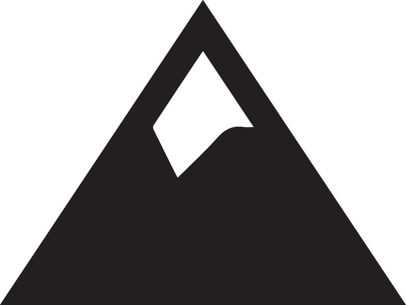 Black mountain simple icon clipart vector