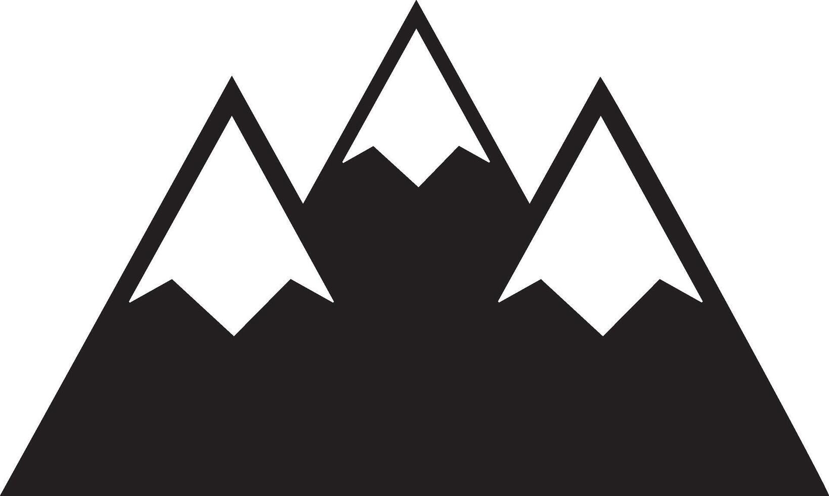 Simple mountain with three peak vector