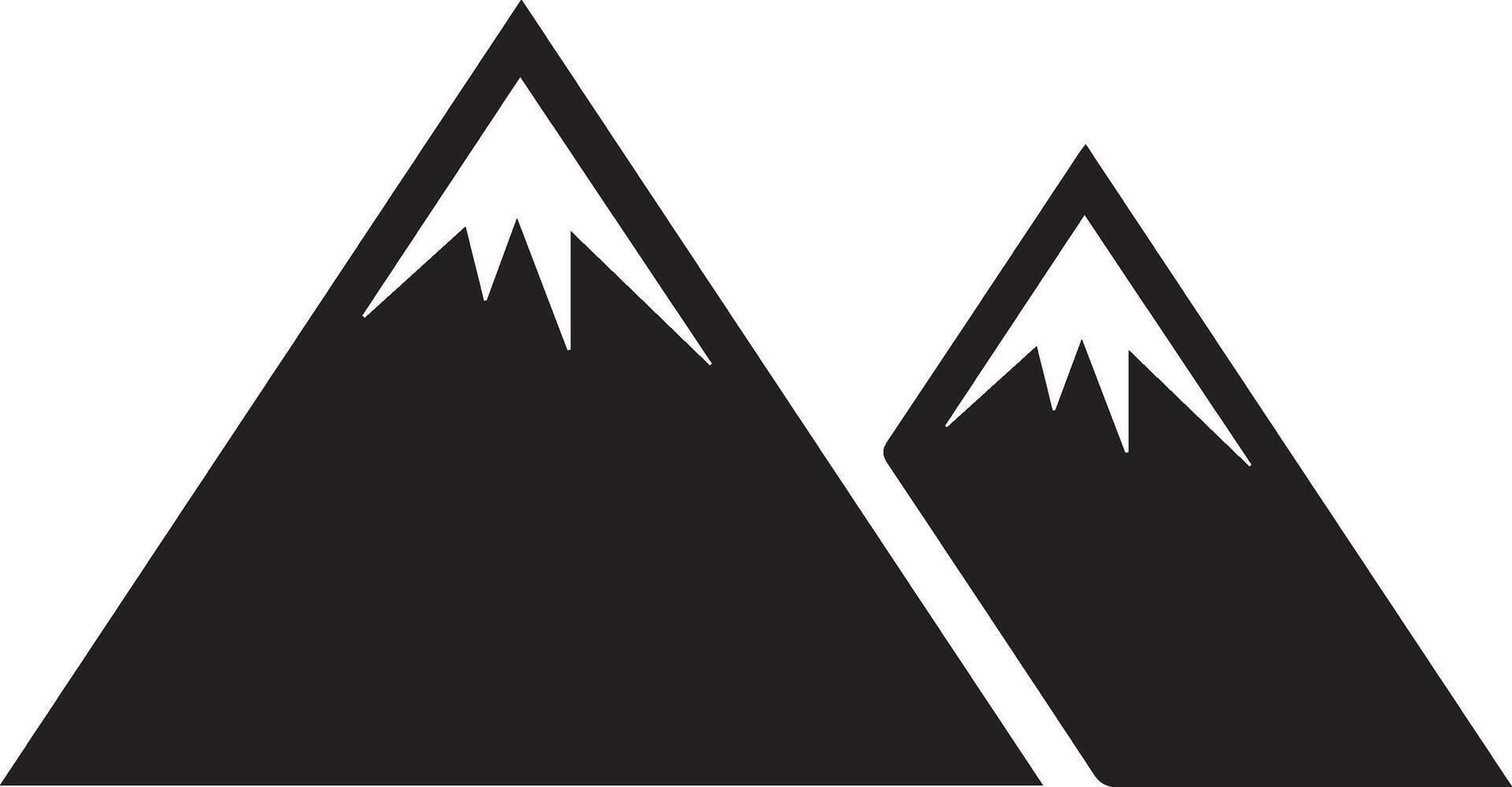Black and White Illustration of a Simple Mountain vector