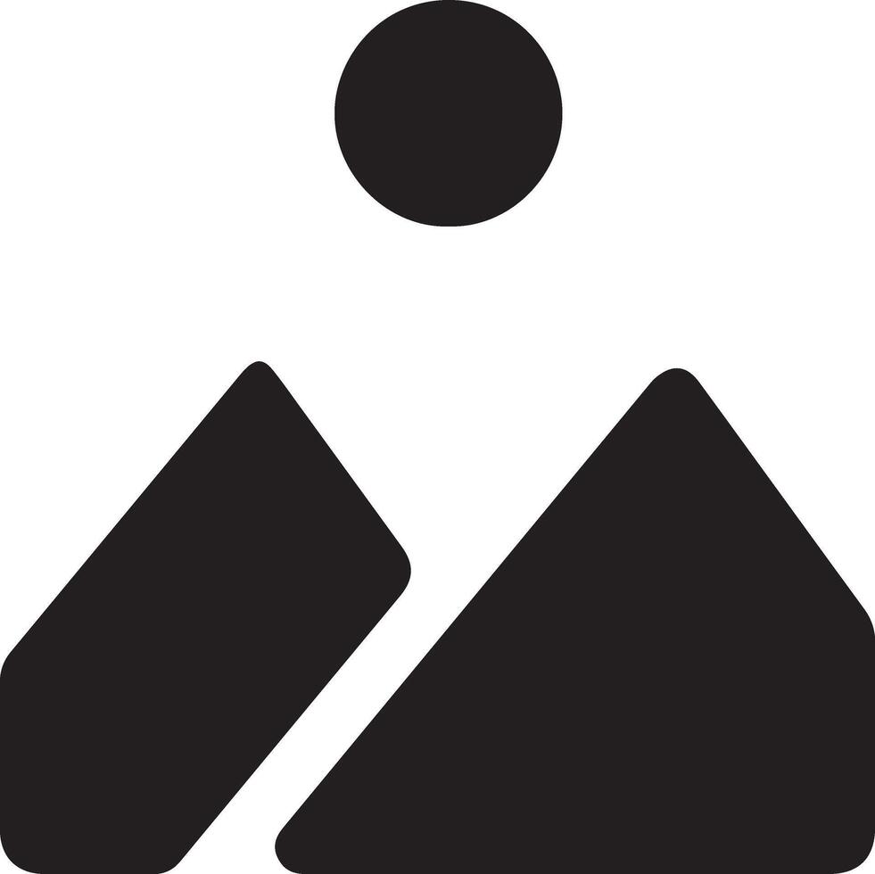 two peak of mountain with a sun vector