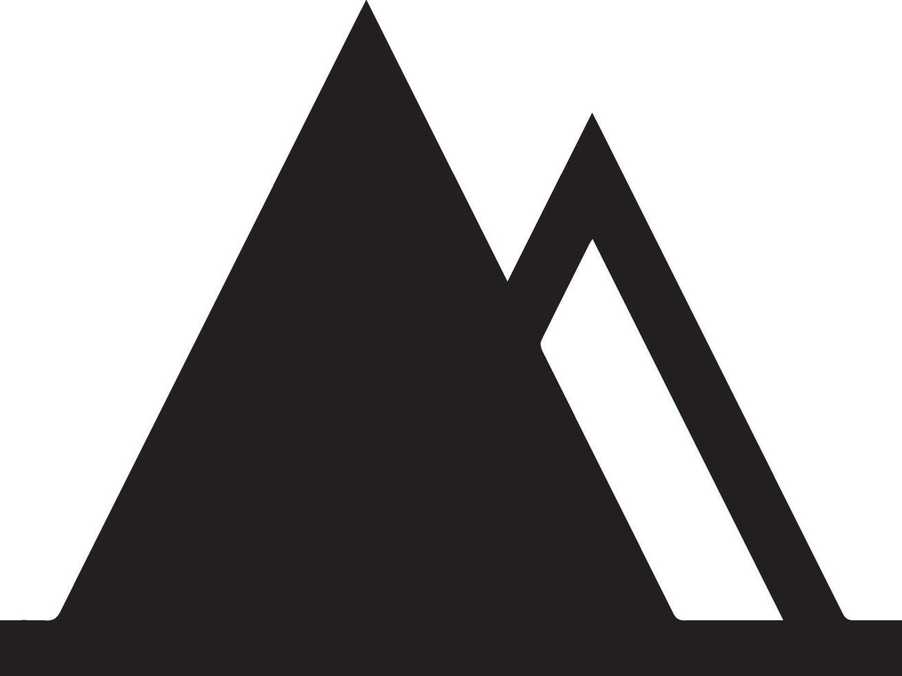 simple mountain black and white vector