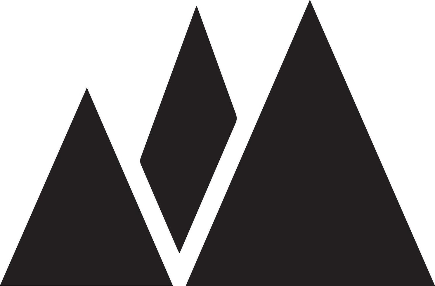 a black and white mountain clipart vector