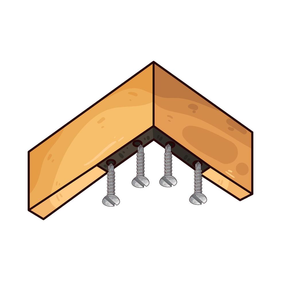 four screws on wood vector