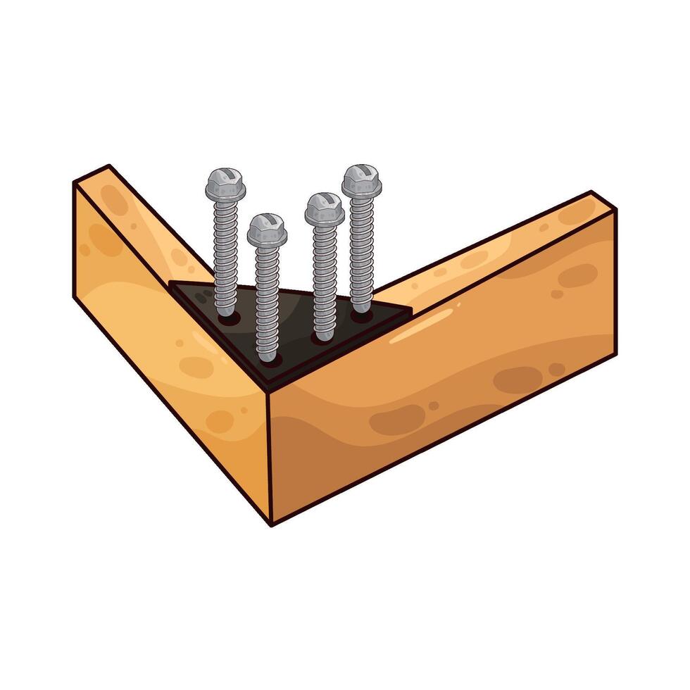 illustration of four screws vector