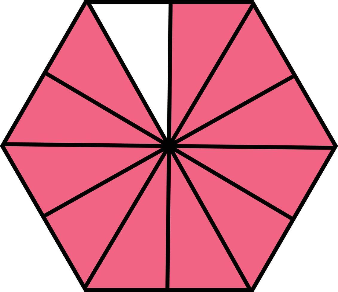 Eleven Twelfths Hexagon Fraction Printable Worksheets Illustration Mathematic Graphic vector