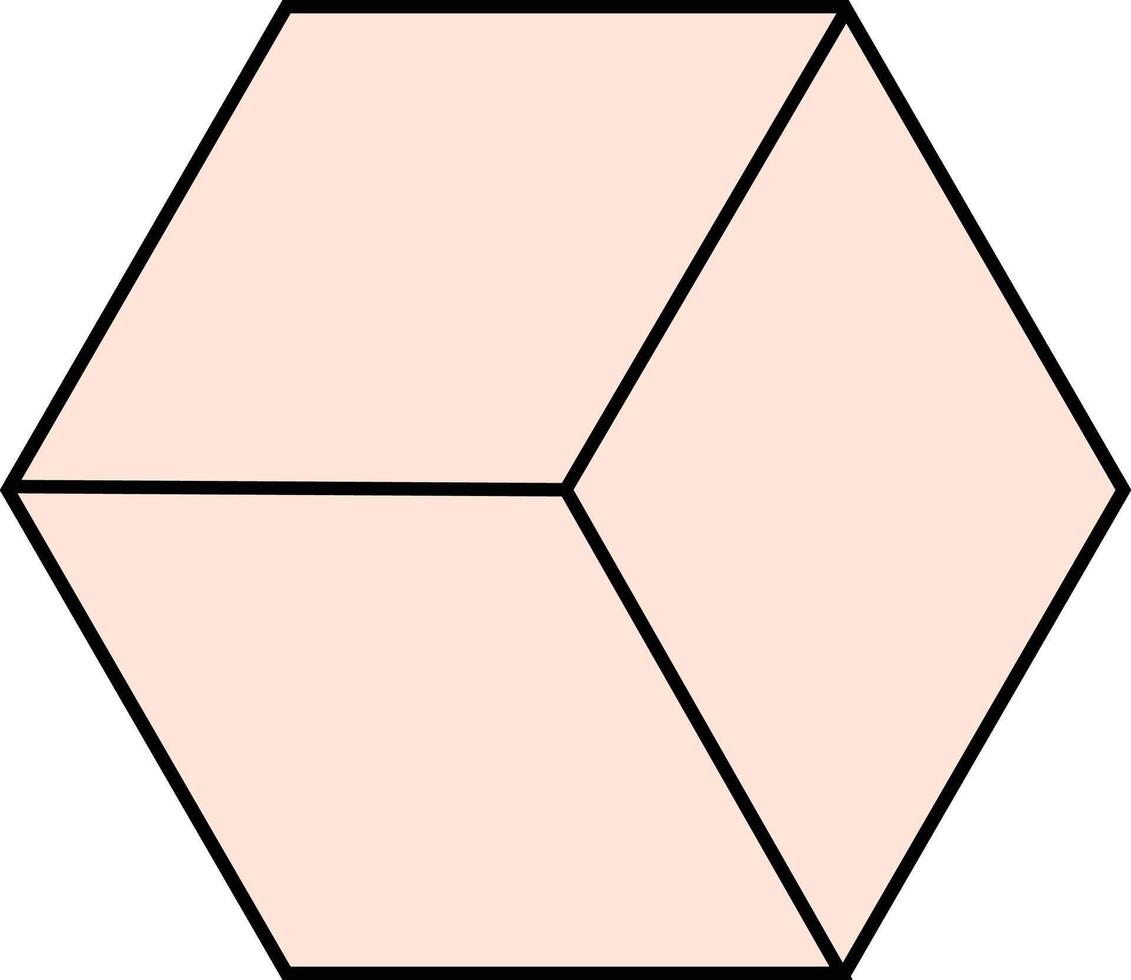 Three Thirds Hexagon Fraction Printable Worksheets Illustration Mathematic Graphic vector