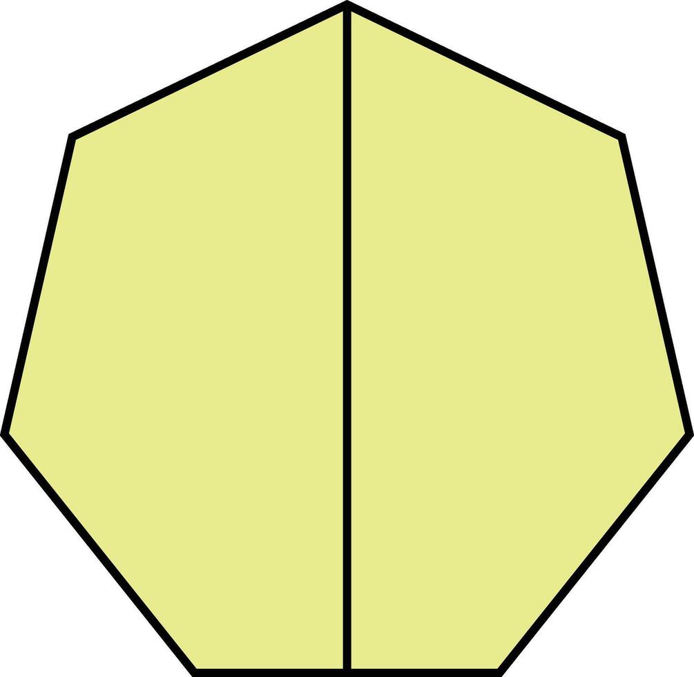 Two Half Heptagon Fraction Printable Worksheets Illustration Mathematic Graphic vector