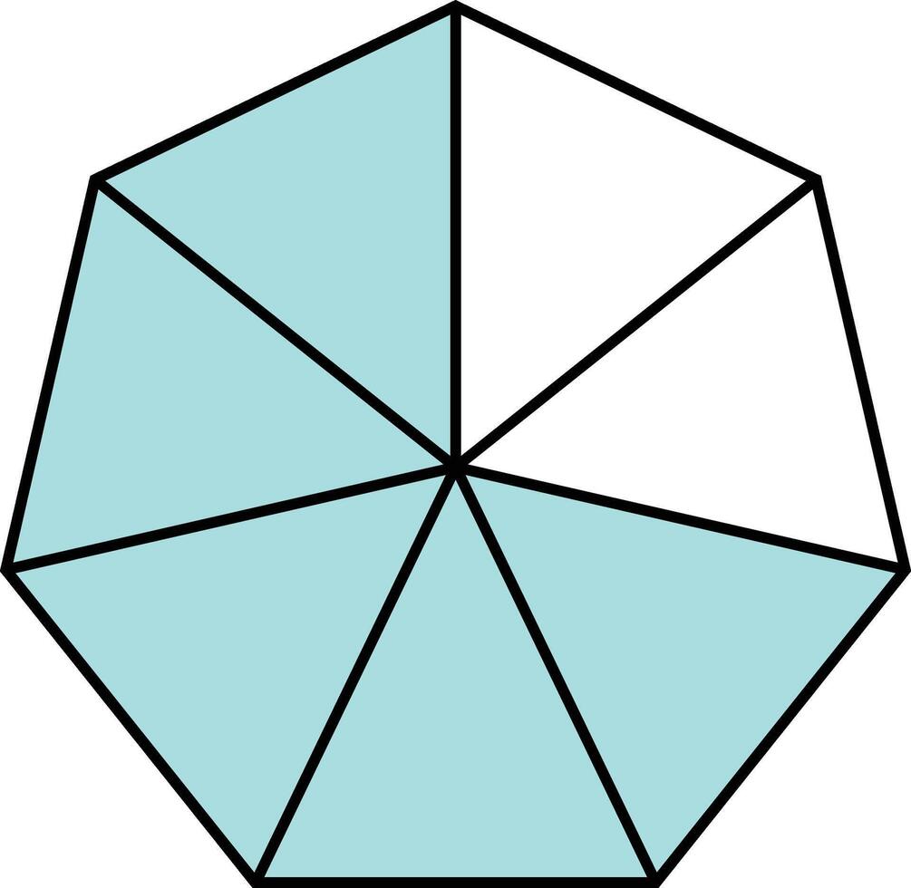 Five Sevenths Heptagon Fraction Printable Worksheets Illustration Mathematic Graphic vector