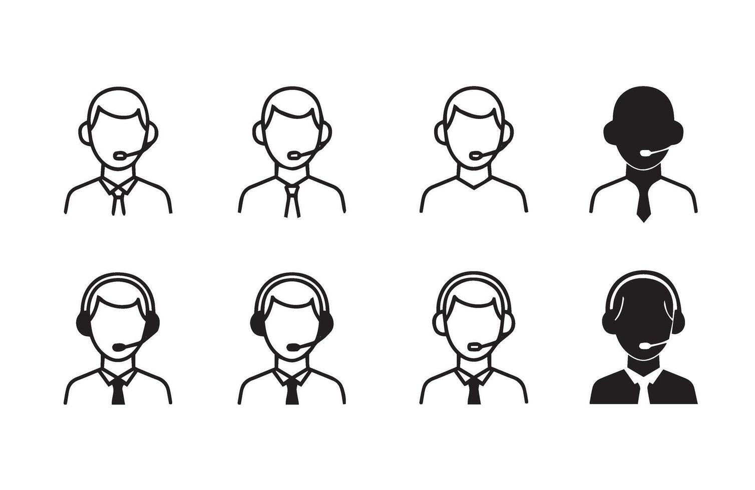 Customer Support Icon Set Hotline vector