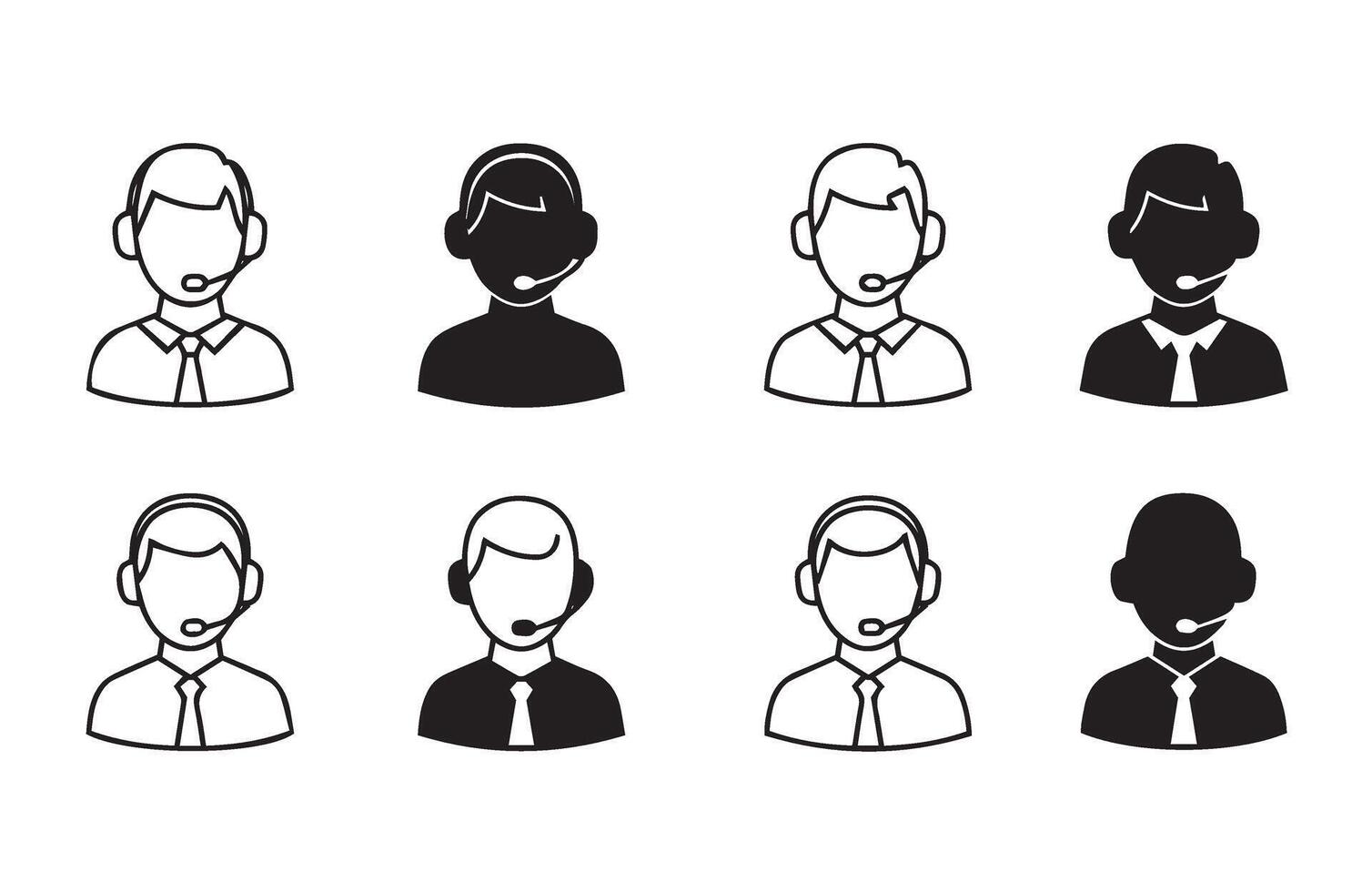 Customer Support Icon Set Remote Help vector