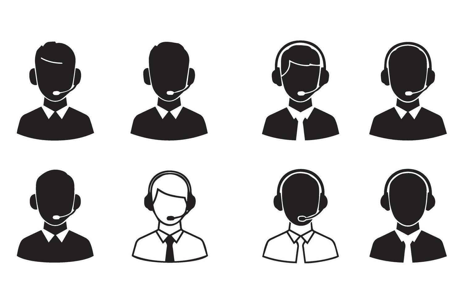 Customer Support Icon Set Telecommunication vector