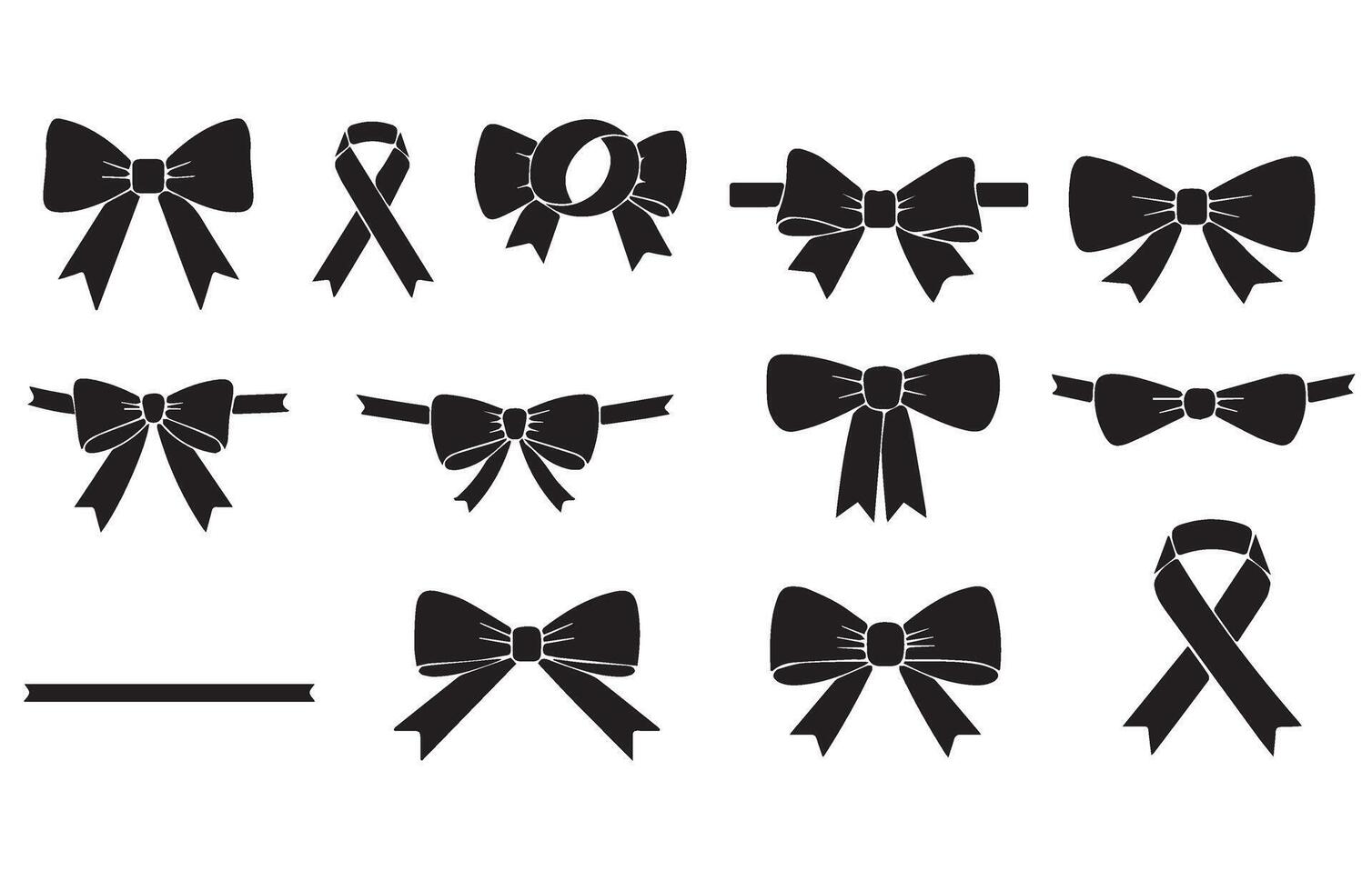Classy Ribbon Bow Icons for Business Use vector