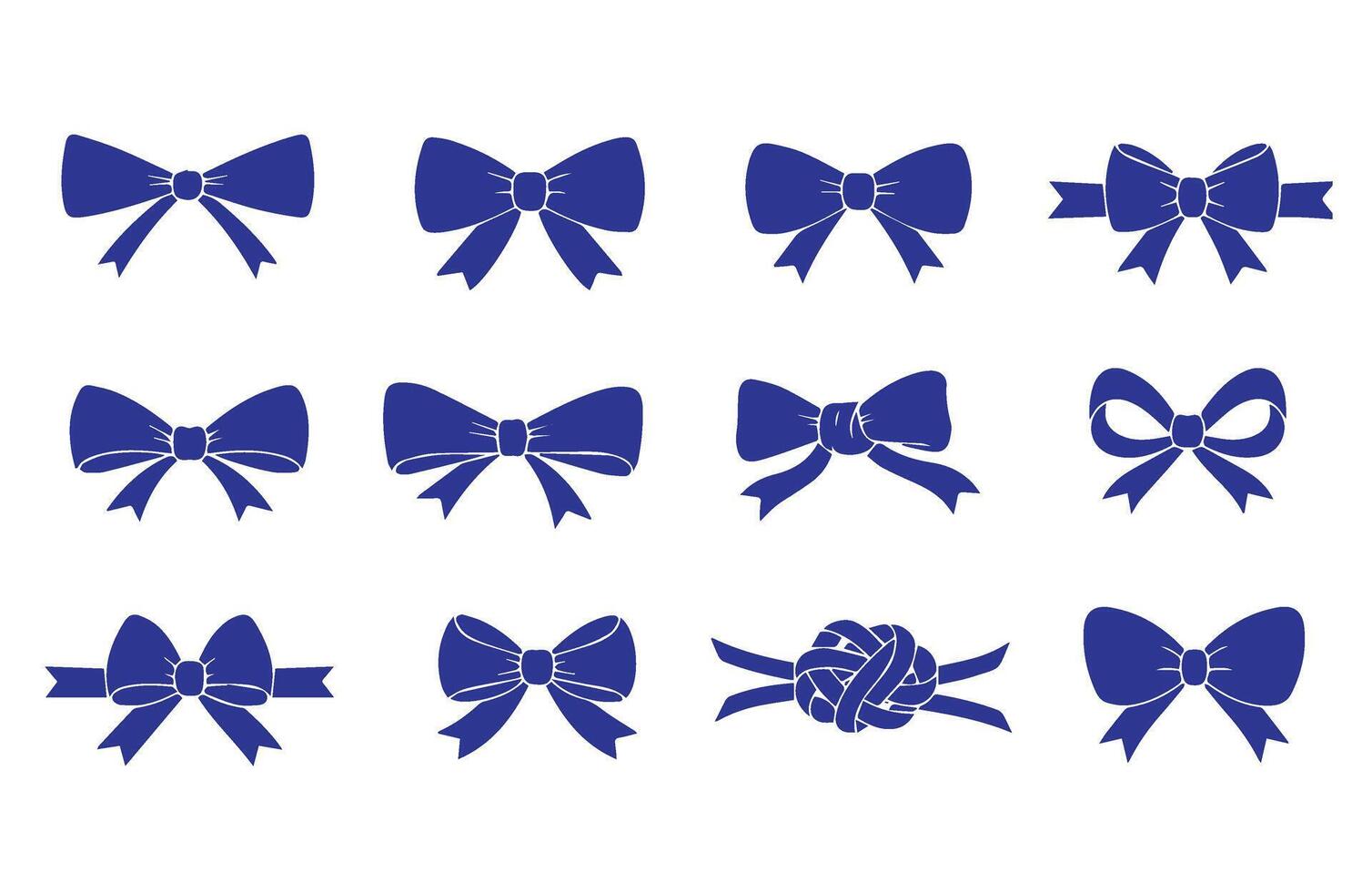 Assorted Ribbon Bow Icons Set Collection vector