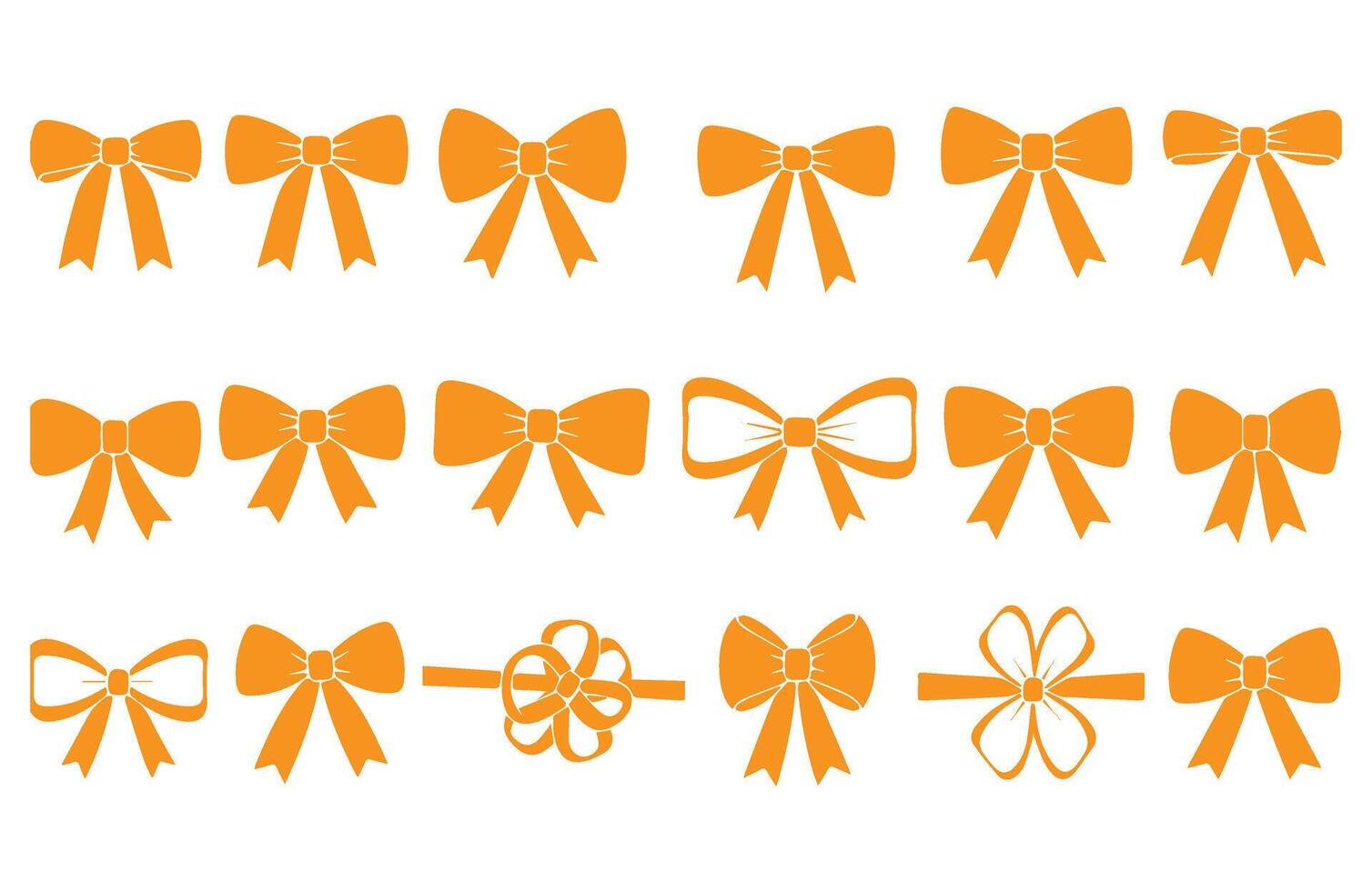 Lovely Ribbon Bow Icons Set Collection vector