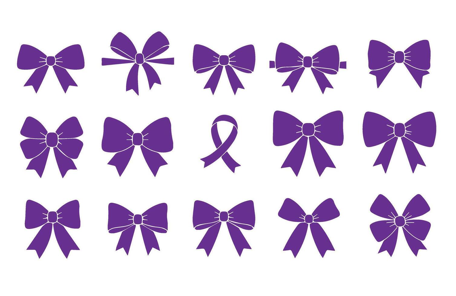 Trendy Ribbon Bow Icons Set Collection vector