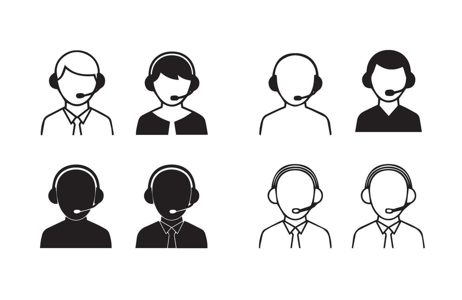 Customer Support Icon Set Representative vector