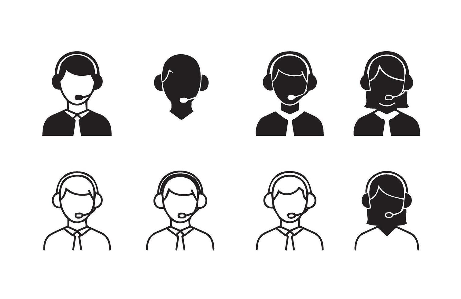 Customer Support Icon Set Professional vector