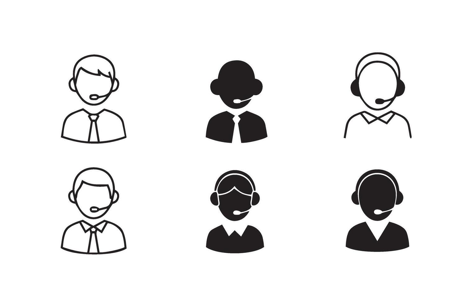 Customer Support Icon Set Contact Center vector
