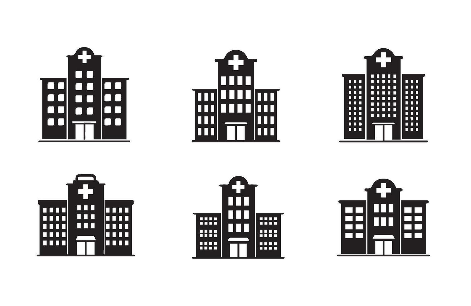 Hospital Building Icon Set for Business Use vector