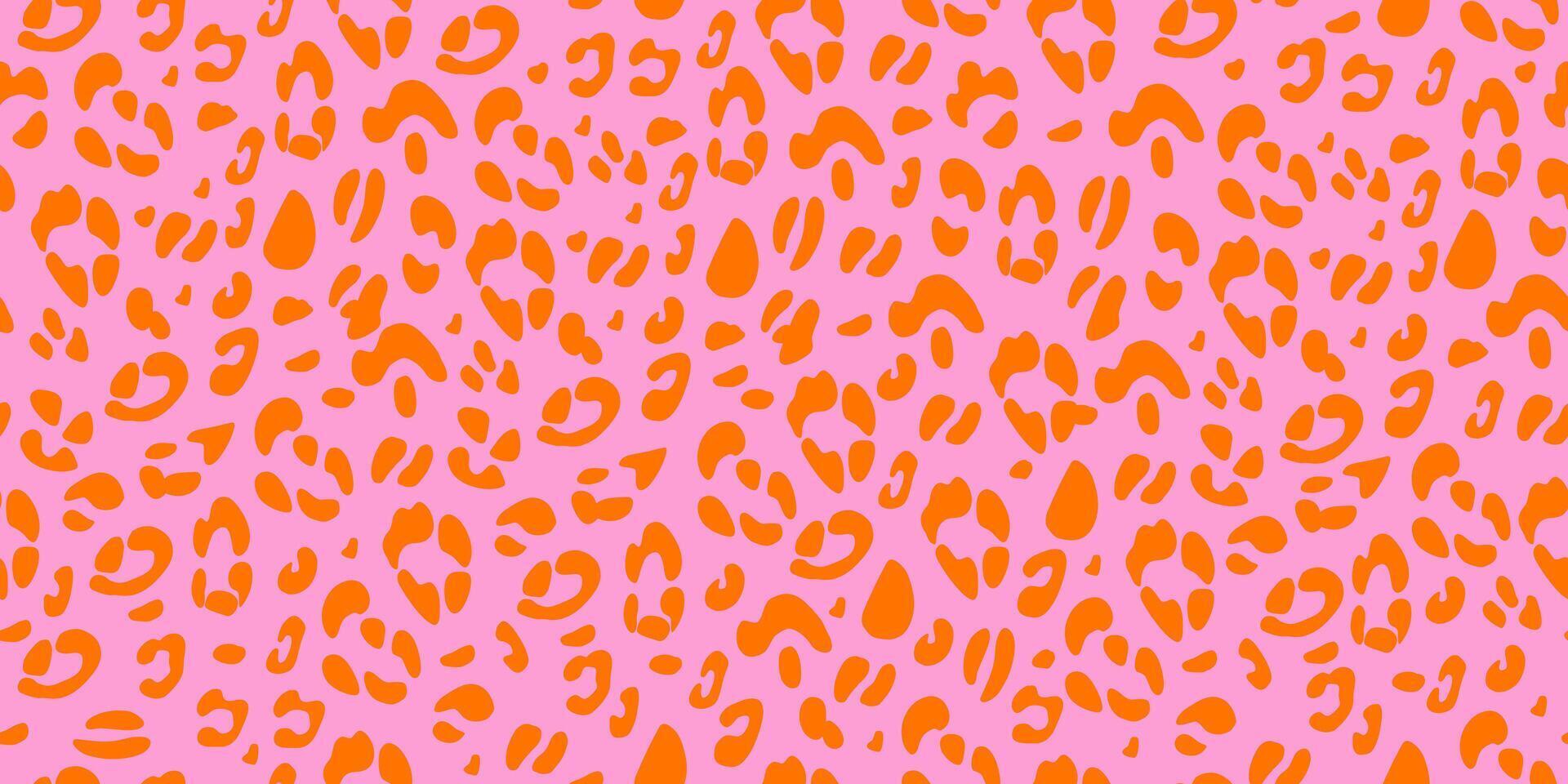 Leopard pink seamless pattern.hand-drawn background. Animalistic print for fabric, paper. vector
