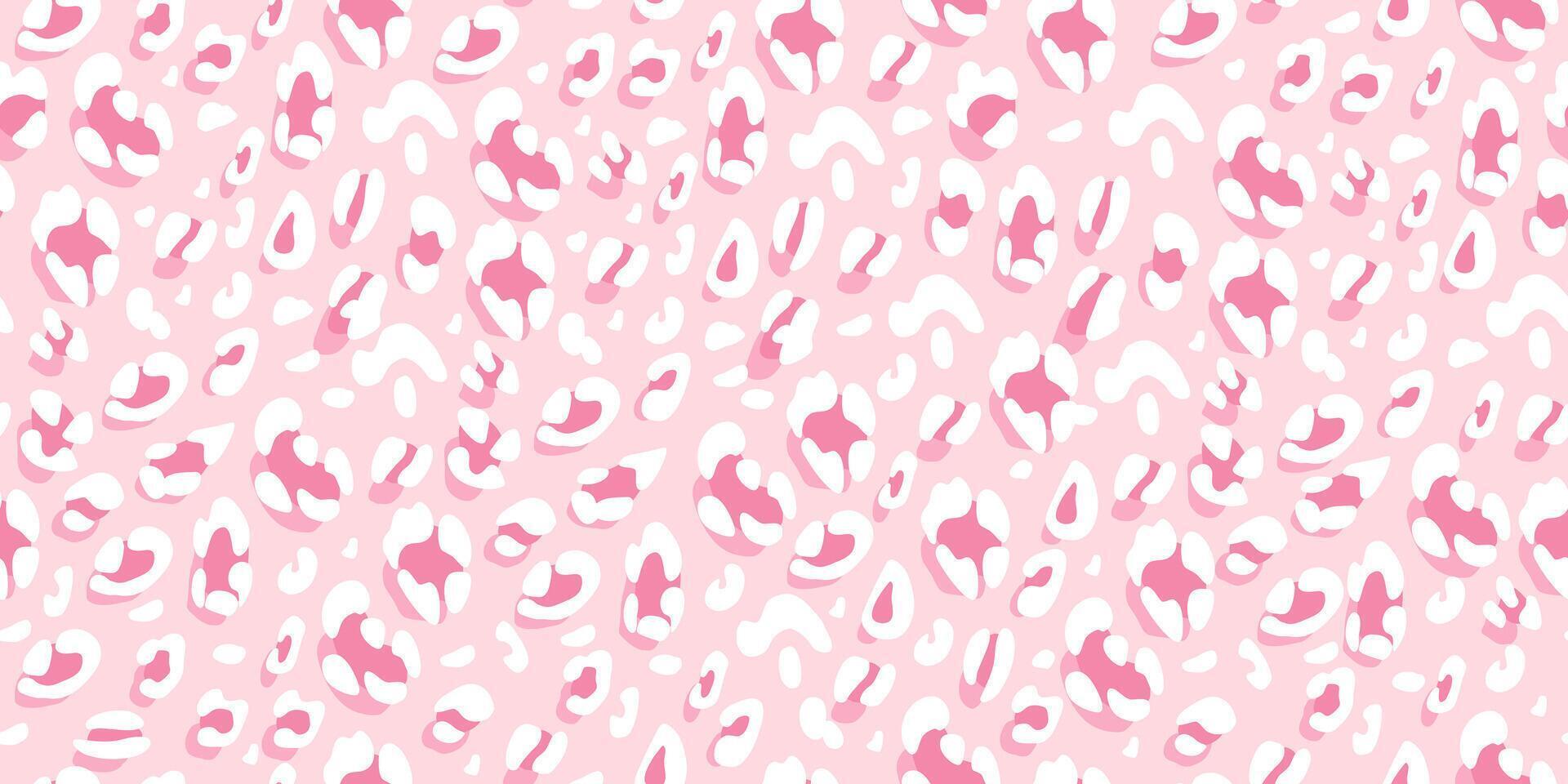 Leopard pink seamless pattern. Animalistic print vector