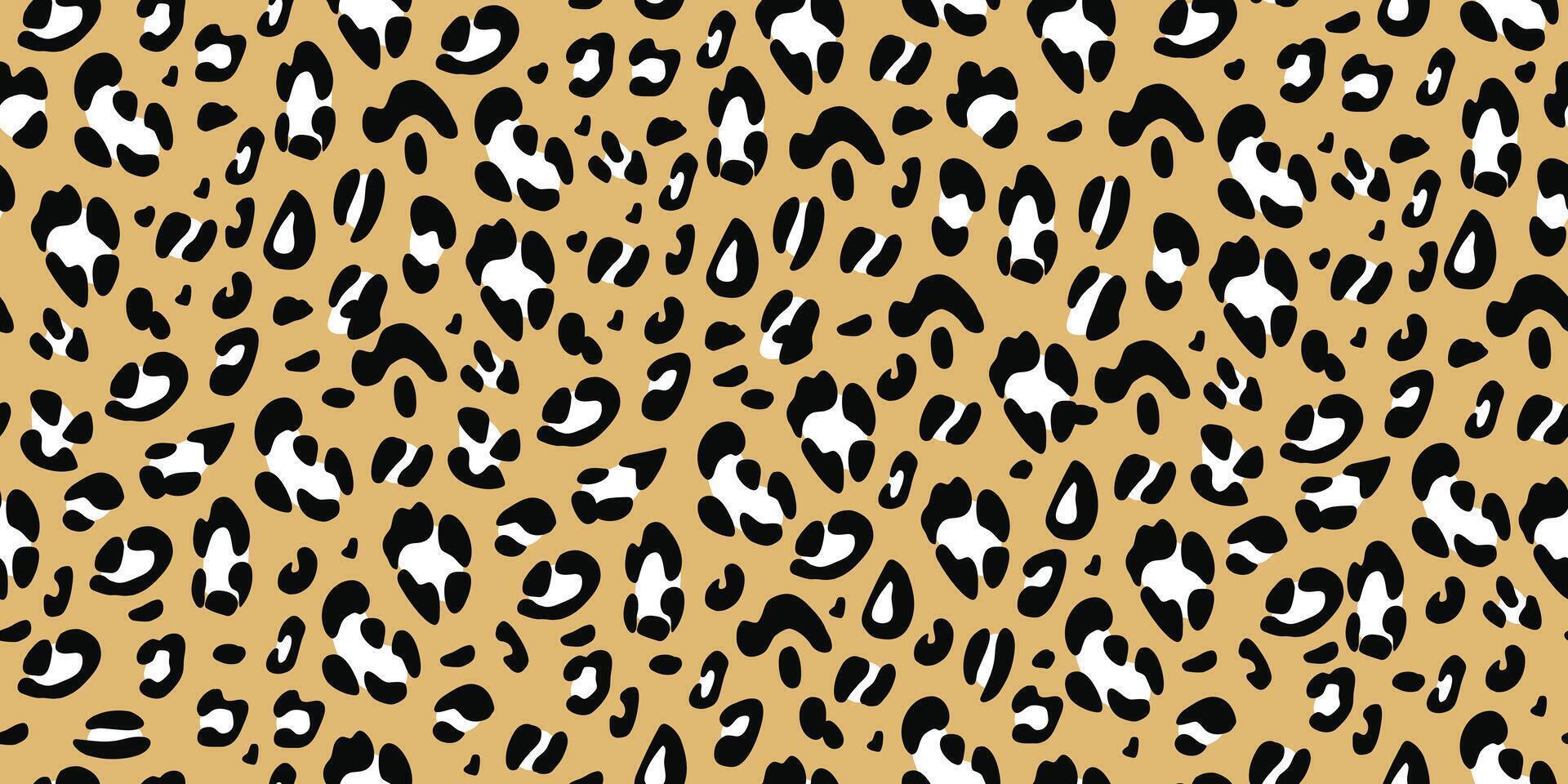 Leopard brown seamless pattern. Animalistic print for fabric, paper. hand-drawn background vector