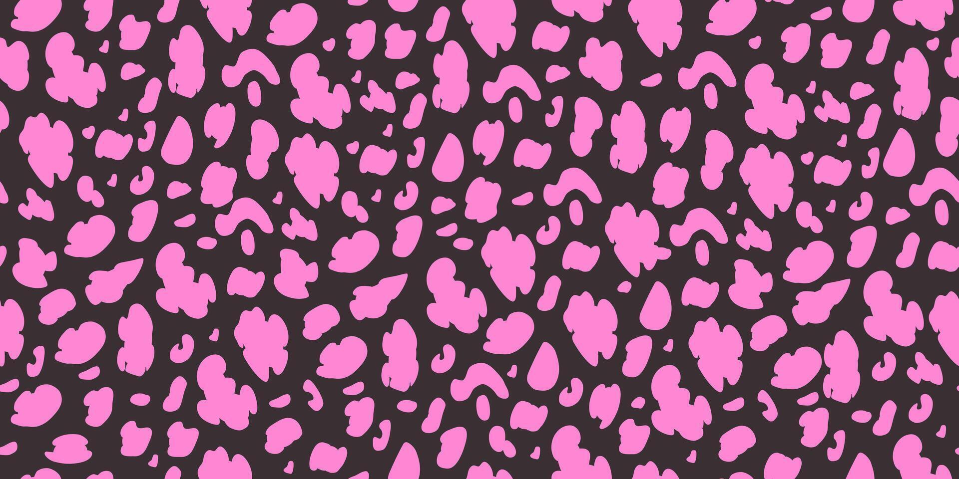Leopard pink seamless pattern. Animalistic print for paper. vector