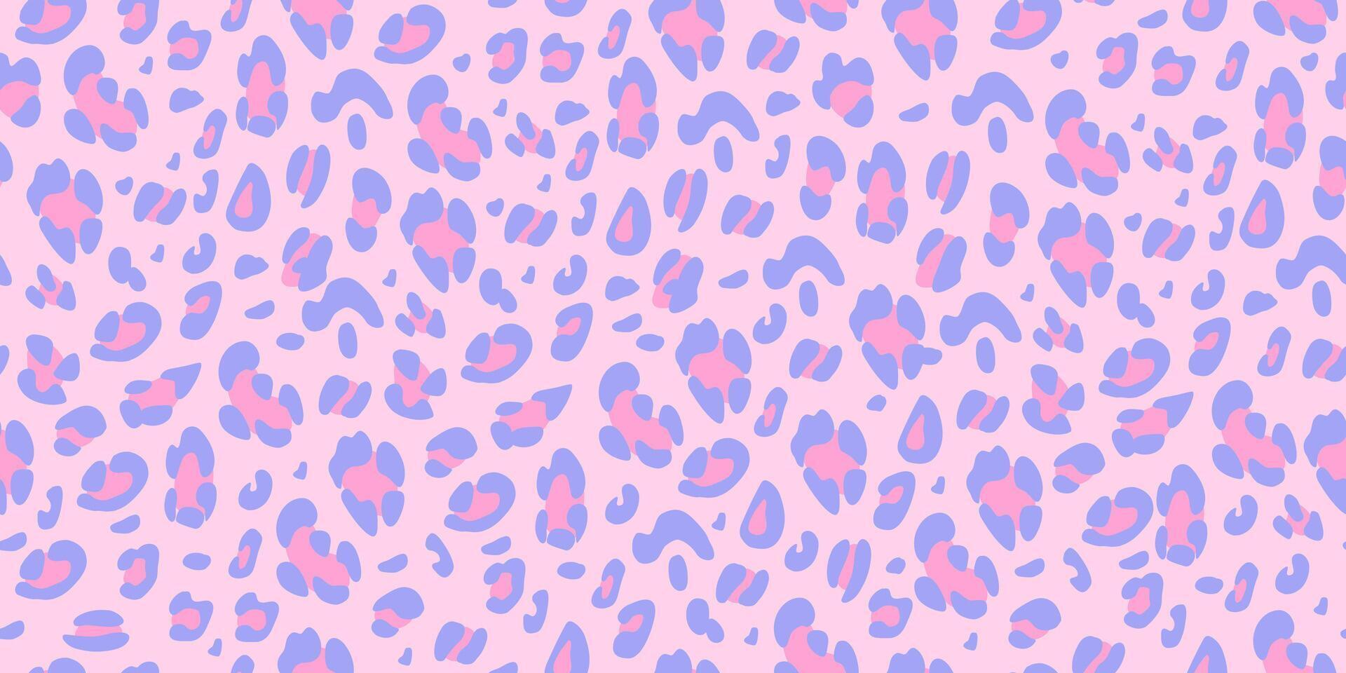 Leopard pink seamless pattern. Animalistic print for fabric, paper. background vector