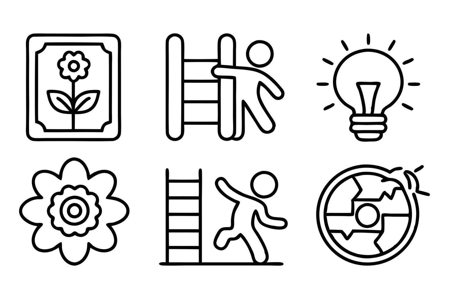 Step Up Growth and Motivation Line Icons vector