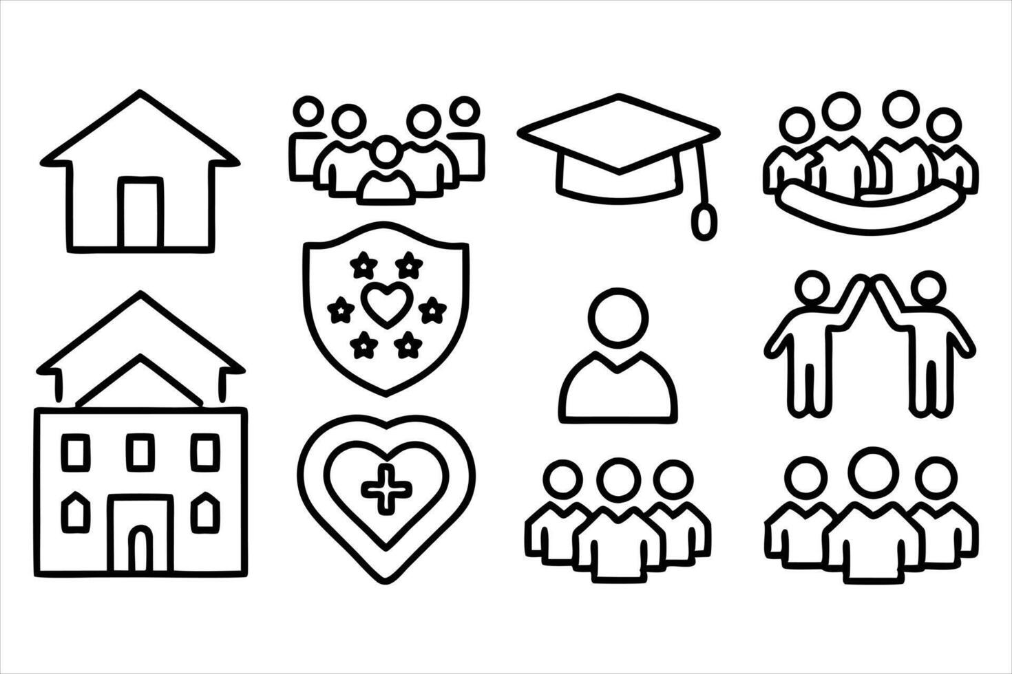 social policy line icon set vector