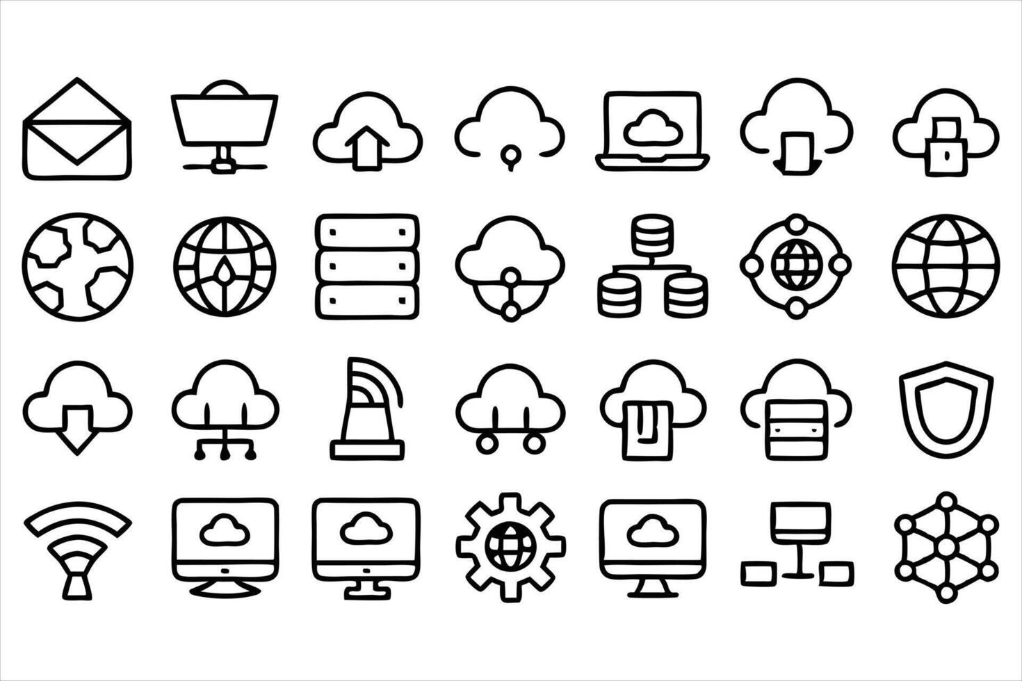 SitePower Hosting and Server Line Icons vector