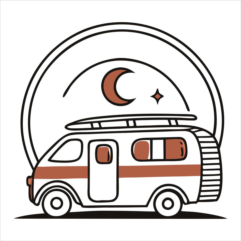 Forest Friends and Campfires bus vector
