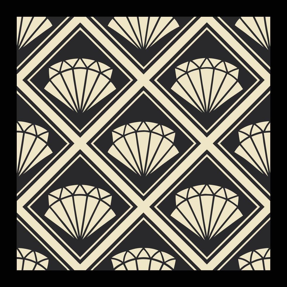 art deco diamond pattern in black and white. vector